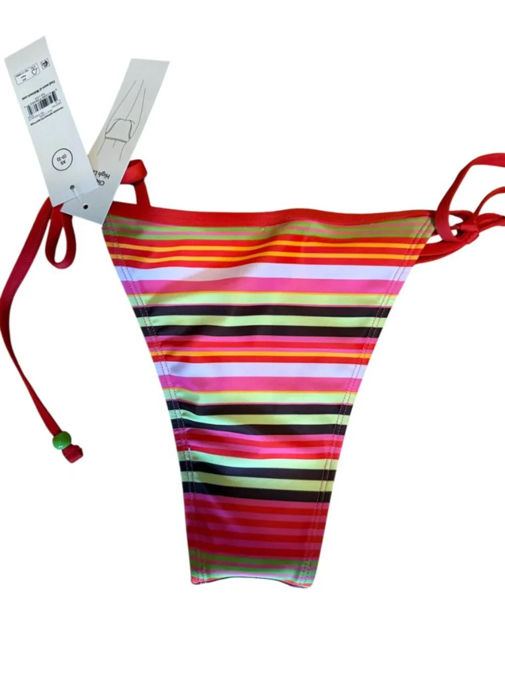 No Boundaries Multicolor Striped Bandeau Bikini Set – Size S (4‑6) NWT